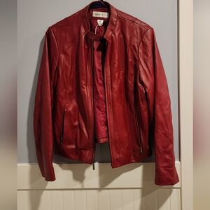 Preston & York Crimson Leather Jacket Women's Size Medium